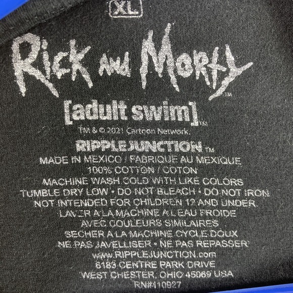 Rick and Morty Shirt Adult XL Black Cartoon Adult Swim Spaceship Graphic Tee - Picture 11 of 12